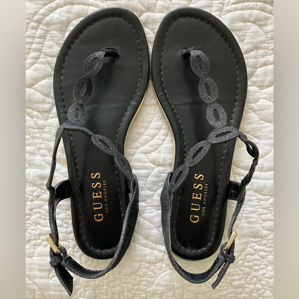 NWOT Guess - Black Glitter sandals